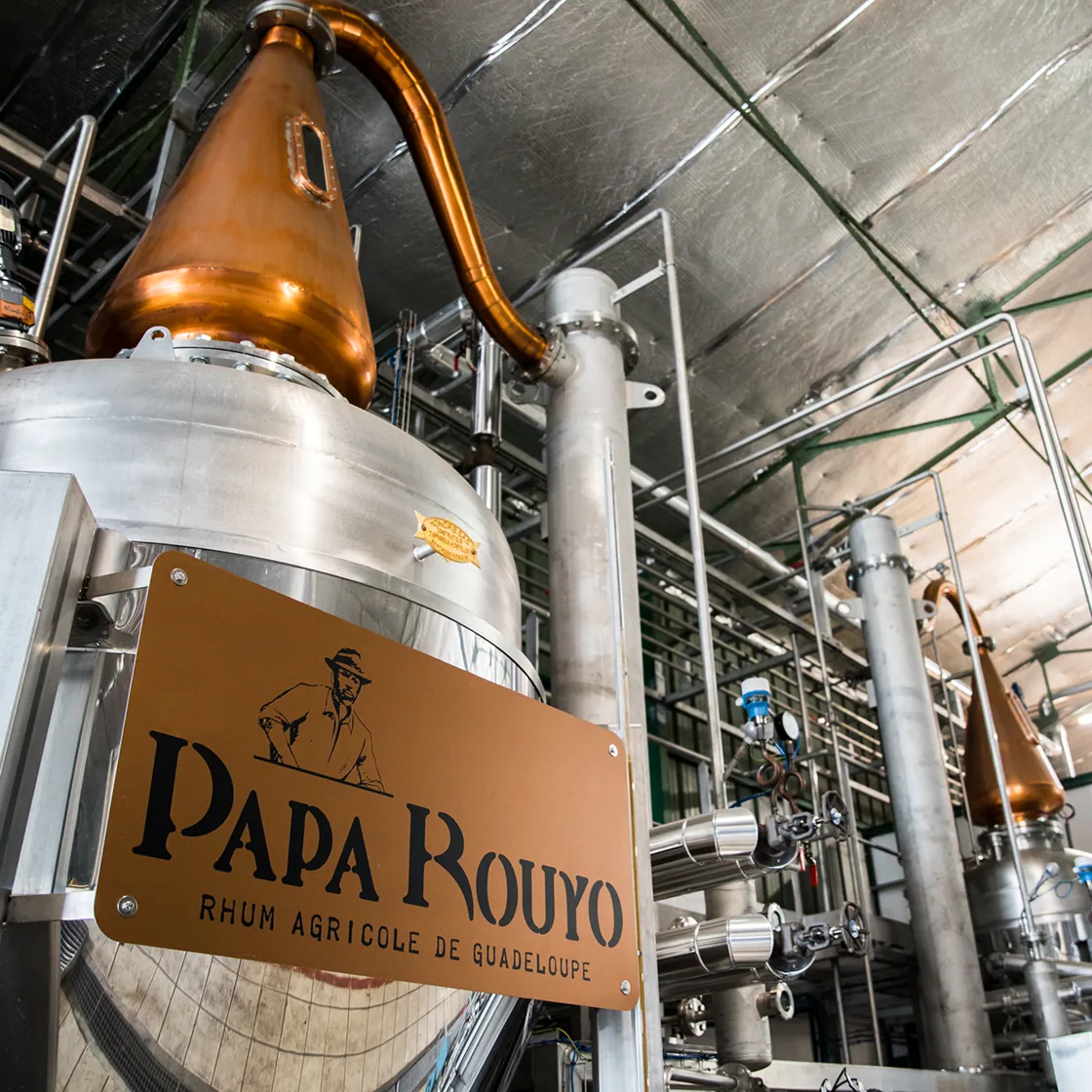 Copper pot still at the Papa Rouyo distillery