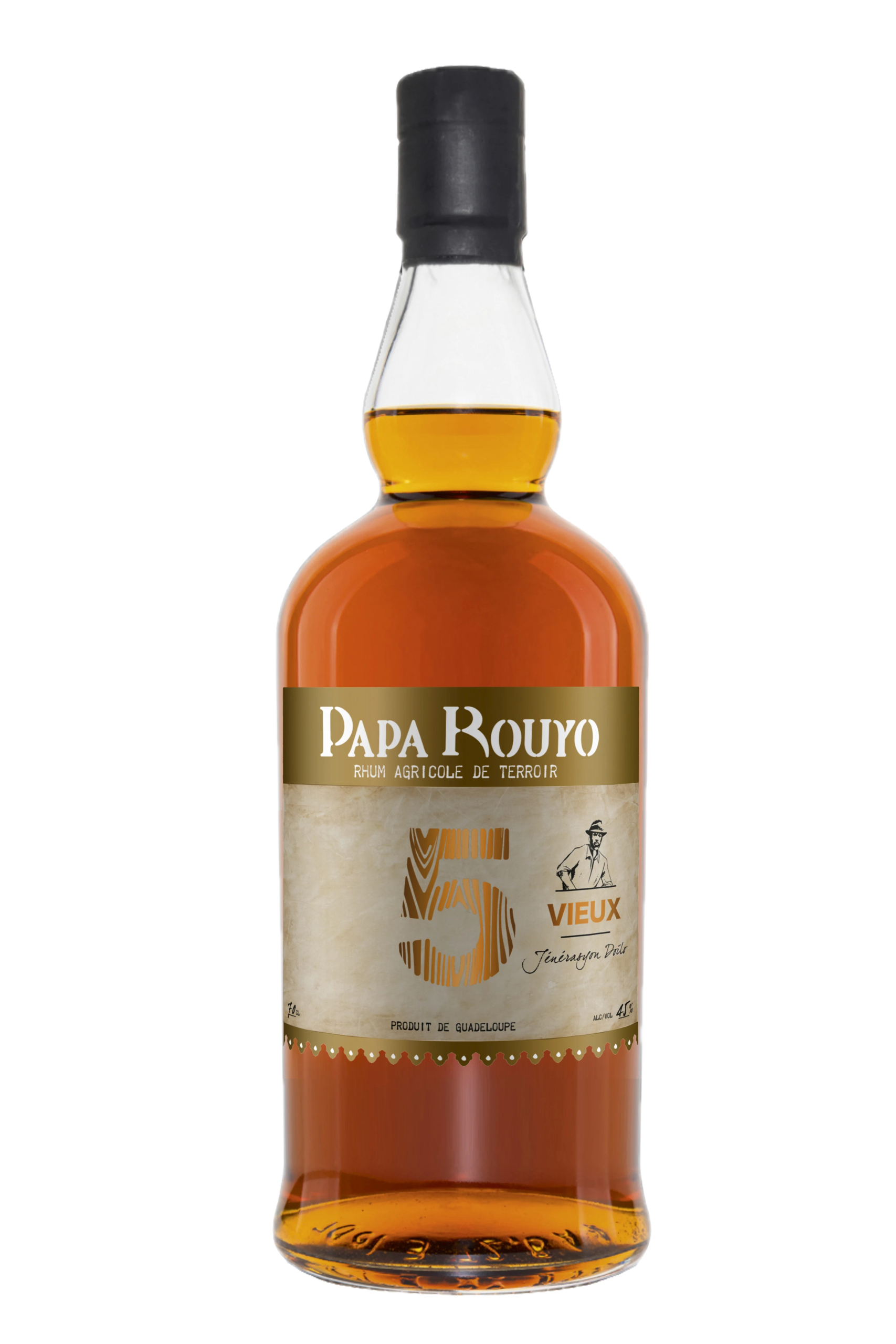 Papa Rouyo Jénérasyon Doilo aged rum, 5 years, 45%