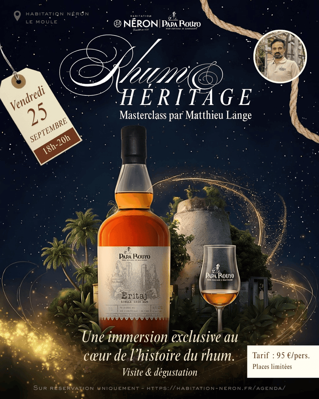 Masterclass Rhum Héritage, vendredi 25 septembre à l'Habitation Néron