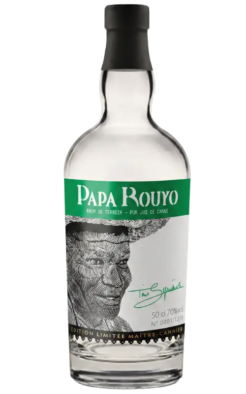 Rhum blanc Papa Rouyo Maître-Cannier Tim Synésius, 70 % brut d'alambic